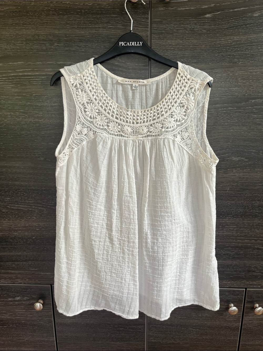 Max Studio Cotton Spandex Mix White Top L